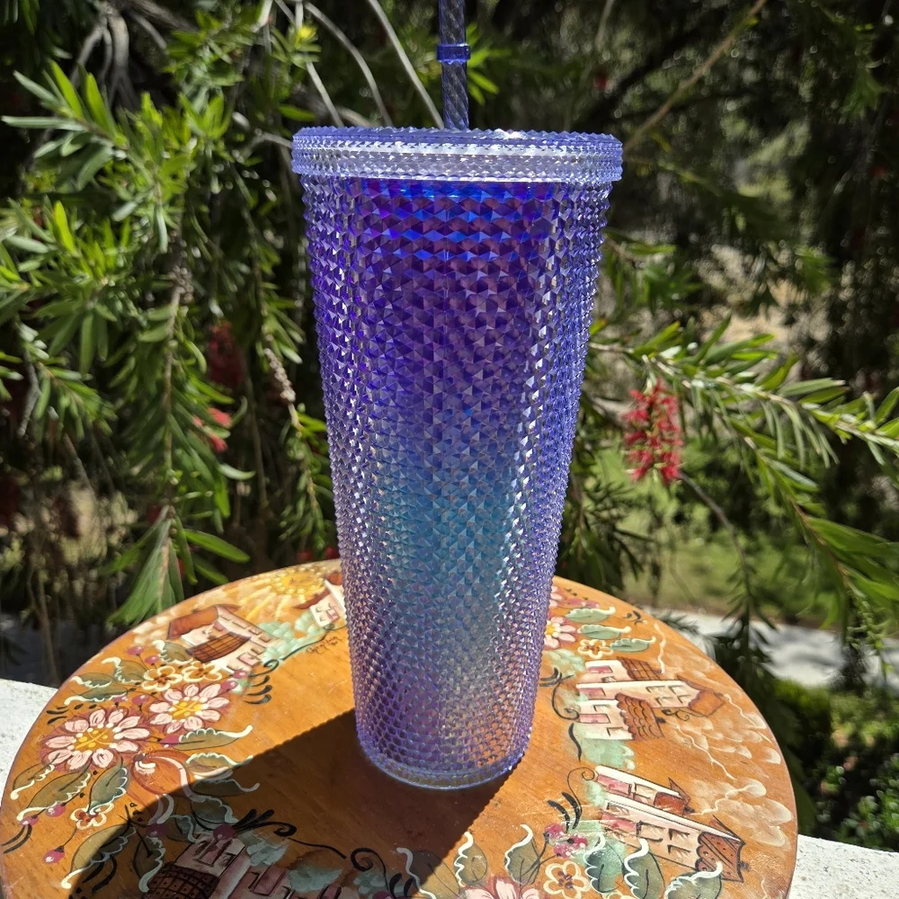 Starbucks RARE Purple Aqua Ombre Mermaid Studded Bling Tumbler Cup 24oz 2021‎